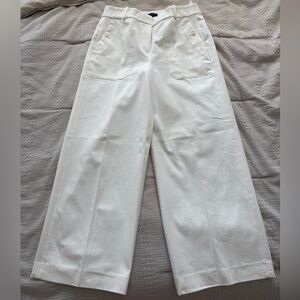 J Crew White High-Waisted Wide-Leg Pants
